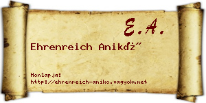 Ehrenreich Anikó névjegykártya